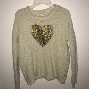 Kidpix Woven Sweater W/ Sequenced Heart